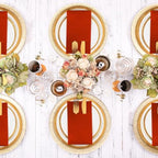 KAMMAK Dinner Napkins Disposbale Cloth Like Paper Napkins with Pocket 100 Pack Terracotta and Orange Wedding Reception Guest Hand Towel for Party Decoration, Bathroon, Kitchen (16.5 x 16.5 inch) - Image 2