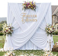 20ftx12ft Wrinkle Free White Backdrop Curtains for Parties, 4 Panels Silky Polyester Photo Backdrop Drapes 12FT Long Back Drop Cloth for Wedding Birthday Photography Background Decor by CO-AVE
