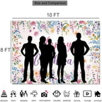 Floral Happy Birthday Backdrop Banner Size 10x8 Ft Watercolor Wildflower & Glitter Design Durable Polyester Photo Booth Background for Women's Birthday & Bridal Shower Decorations Supplies - Image 5