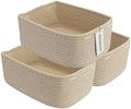 XUANGUO Small Woven Storage Baskets for Shelves, 13" x 9" x 5", Oatmeal by XUANGUO
