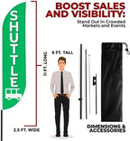 Shuttle Sign Feather Flag Pole Kit for Outdoor by Mavis Printing | 15 FEET Long Polyester Outdoor Banner Flag for Easy Hang | HD Print Swooper Flag Pole Mount to Celebrate Shuttle | Made in USA - Image 3