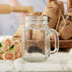 Kate Aspen 12PCS 16 oz. Large Glass Jars with Handles, Mason Jars Mugs, Wide Mouth Drinking Glass and DIY Favor Decor for Wedding, Bridal Shower, Baby Shower Party (No Lids) - Image 2