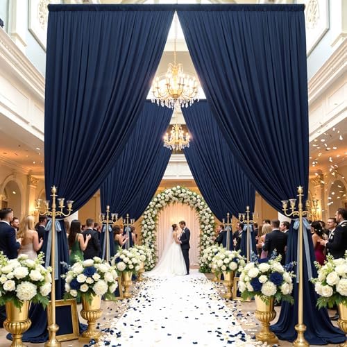 20ft×15ft Navy Blue Backdrop Curtain for Wedding Parties - Image 2