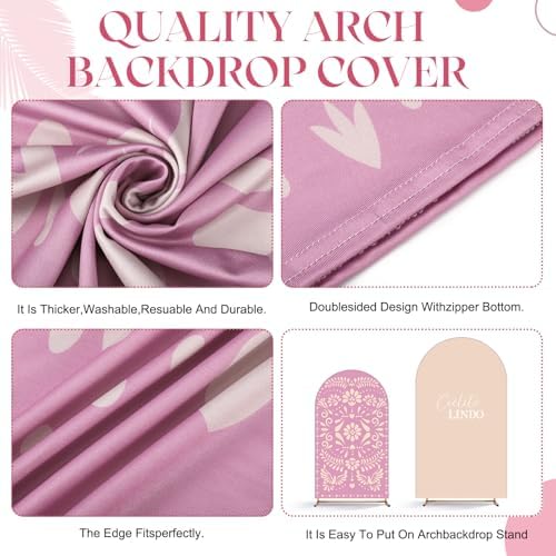 Mindsoft 2 Pcs Cielito Lindo Arch Cover, Pink, 6ft 7.2ft - Image 5