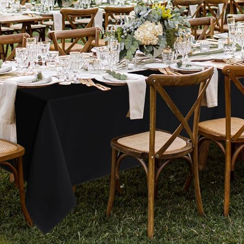 Fitable 8 Pack Black Tablecloths 70x108 Inch for 6 Ft Rectangle Tables - Image 2