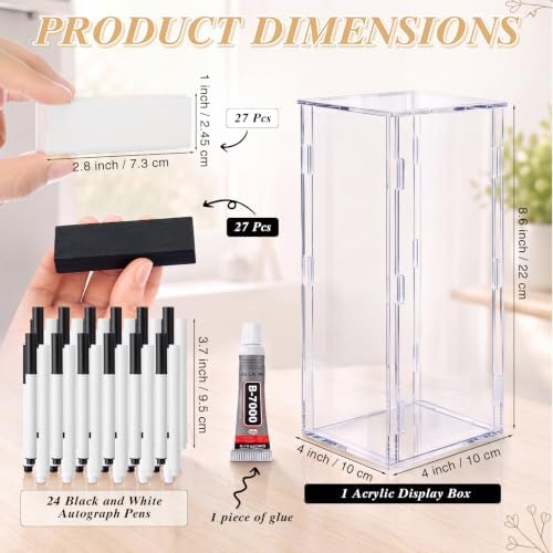 Junkin 79 Pcs Wedding Guest Book Alternative, Black and White Wooden Blocks - Image 6