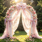 Giant Pink Bow Decor, 16 x 85in Christmas Tree Topper Bow, Oversized Hanging Bow with Long Streamers, Large Bow for Entrance Wall Backdrop Wedding Birthday Bridal Shower Home Decor Coquette Room Decor - Image 4