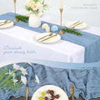 20 Pack Cheesecloth Table Runner 17 x 108 Inch, Dusty Blue - Image 5