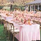 Wish Care 2 Pack Pink Spandex Table Clothes for 8 Foot Rectangle Tables, 8FT Wrinkle Free Fitted Tablecloths Ruffles Design Table Cover for Party, Banquet, Wedding and Events - Image 6