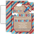 Amanda Creation Custom Baby Shower Invites Up Up and Away Baby Shower Invitation 20 5x7 Custom Personalized Baby Boy Airplane Invites With Envelopes by AmandaCreation