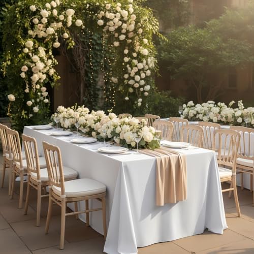 Fitable 6 Pack White Table Cloths 70x108 Inch for 6 Foot Rectangle Tables - Image 2