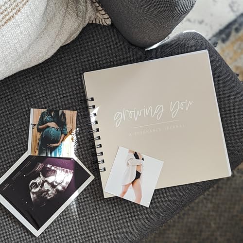 Nuts & Bolts Paper Co. Growing You Personalized Pregnancy Journal Memory Book - Record Pregnancy Memories and Moments with Your Baby Girl or Boy in this Photo Journal Scrapbook Album - Image 2