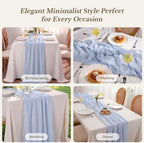 Goodluck 6 Pack 10Ft Baby Blue Cheesecloth Table Runner 35x120 Inch Boho Gauze Table Runner for Wedding Reception, Bridal Shower, Birthday Party, Rustic Decor, Tables, Chairs & Wedding Arches - Image 5