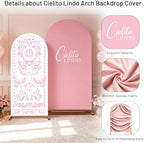 Pink Cielito Lindo Arch Backdrop Cover, HYMENEX 6ft and 7.2ft Mexican Arch Backdrop Cover for Cielito Lindo Party Decorations Mexican Talavera Wedding Bridal Baby Shower Party Supplies - Image 3