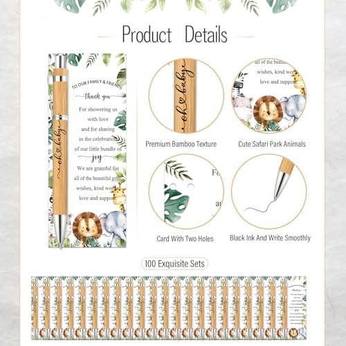 Zhanmai 100 Sets Safari Baby Shower Favors - Image 2