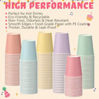 Mimorou 300 Pack 8 oz Disposable Paper Cups, Macarons - Image 5