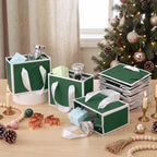 Yeaqee 50 Pcs Mini Metallic Paper Gift Bags with Handle, Green White - Image 5