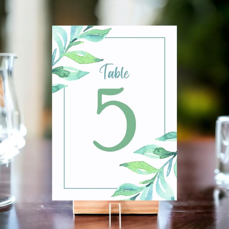 Green Leaf Wedding Table Number Cardss 1-100 Double Sided For Reception Event Party Baby Shower Birthday 4x6 - Image 2