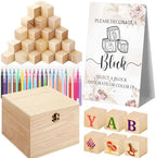 Marsui 136 Pcs Baby Shower Blocks to Decorate Game Kit, Floral by Marsui