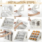 Jetec 4 Tier Wood Retail Cupcake Display Stands, Retro White - Image 3