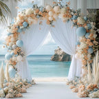 Wokceer White Backdrop Curtain for Parties Backdrop Drapes, 3Pack 10x10FT - Image 5