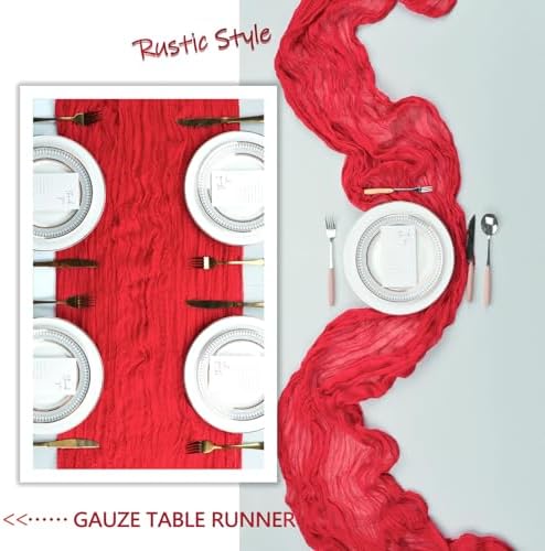 12 Pack 35 x 120 Inch Red Table Runner Cheesecloth - Image 6