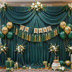 40x10ft Hunter Green Backdrop Curtain for Parties Wrinkle Free Fabric Backdrop Curtain Birthday Party Photo Backdrop Drapes for Wedding Baby Shower Christmas Photography Back Drop 8 Panels 5x10FT - Image 4