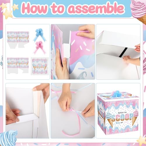 AmazingSpark 28in Giant Gender Reveal Gift Box Kit, What's the Scoop - Image 3