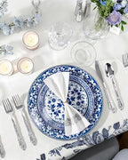 Hioasis Blue Plastic Plates, Fancy Disposable Pates, 60 Pcs for 30 Guests - Image 3
