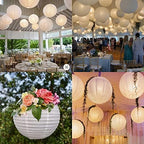 HAUSPROFI 12Pcs White Paper Lanterns with LED Lights Chinese Lanterns Decor - Image 4