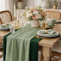 Cheesecloth Table Runner 10 Pack Sage Green and Dark Green, Boho Gauze Table Runner 10Ft 120 Inches Long for Wedding Decor, Party & Home Table Decoration by Avolander
