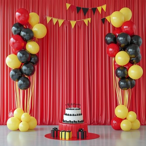 10ftx12ft Red Backdrop Curtains for Wedding Party 2 Panels 5×12FT Tall by LeegleriTableSkirt
