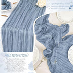 Showgeous 20 Pack Dusty Blue Cheesecloth Table Runner, 17 x 108 Inches - Image 5