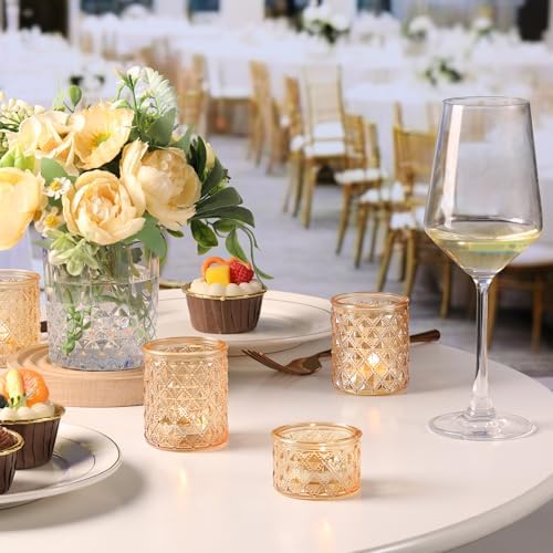 20 Pcs Gold Votive Candle Holder Glass Tea Light Candle Holders Bulk - Image 3