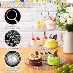 Patelai 8 Pcs 3 Tier Acrylic Cake Stand, Clear, Silver - Image 2