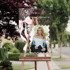 Personalized Graduation Welcome Sign with Photo – Clear Acrylic Yard Sign for High School Senior Graduation, Class of 2026, Custom Outdoor Graduation Decoration with Bow Detail - Image 2