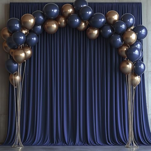 20x10FT Navy Blue Backdrop Curtains for Wedding Parties, Wrinkle Free Photo Backdrop Curtains for Wedding Birthday Party Baby Shower, Fabric Drape with Rod Pockets 5ft x 10ft, 4 Panels - Image 7
