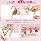 4 Sets Hydrangea Mason Jar Centerpiece with LED Lights for Wedding - Image 3