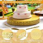 Wenqik 18 Inch Gold Cake Stand Set Metal Round cake Dessert Stand, Wedding - Image 3
