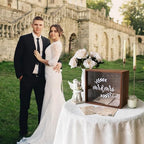 OurWarm Wooden Wedding Card Box for Reception, Money Gift Card Box for Wedding, Card Storage Box Wedding Decorations for Reception Party Birthday Gifts - Image 4