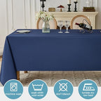 VidaFete 2 Pack 90 * 132inch Navy Rectangle Tablecloth for 6ft Tables - Image 4