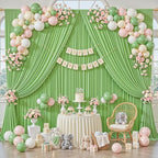 Sage Green Backdrop Curtain 10x10ft - Wrinkle Free Polyester Photo Curtain Backdrop Wedding Back Drop Fabric Drapes for Party Decorations Background for Photography - Image 3