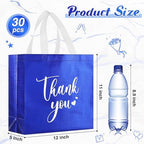 Sweetude 30 Thank You Non Woven Gift Bag, 11 x 12 x 5 Inch, Royal Blue - Image 3