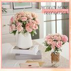Tigeen 24 Bundles Artificial Flowers Bouquet Silk Peonies, Pink - Image 3