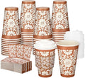 50 Sets 16oz Cielito Lindo Cups Mexican Paper Cup Copas De Barro Disposable Fiesta Coffee Drink Mug with Lid Sleeve for Birthday Baby Shower Wedding Party Supply Cafe Shop Decoration by Acellegic