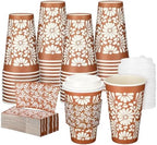 50 Sets 16oz Cielito Lindo Cups Mexican Paper Cup Copas De Barro Disposable Fiesta Coffee Drink Mug with Lid Sleeve for Birthday Baby Shower Wedding Party Supply Cafe Shop Decoration by Acellegic