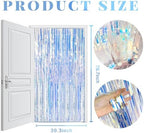 20 Pack Foil Curtain Backdrop Iridescent Metallic Tinsel Foil Fringe Curtains Photo Booth Props for Birthday Wedding Engagement Baby Shower Bachelorette Christmas Holiday Celebration Party Decoration - Image 7