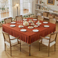 Wish Care Rust Spandex Tablecloths for 54x54 Inch Square Tables, Stretch Fitted Table Clothes with Pleated Ruffle Skirt for 54” Table, Wrinkle Free and Elastic, for Party Kitchen Home Dining by WishCare