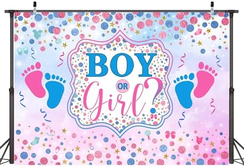 10 x 8 ft Boy or Girl Background Large Blue Pink Gender Reveal Photo Backdrop Polyester Boy or Girl Sign Banner for Newborn Baby Shower Birthday Party Decorations - Image 7