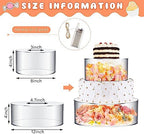 Sunnyray 2 Pcs Acrylic Cake Stands for Dessert Table Clear Fillable Cake Riser Cupcake Tier with LED Strings for Birthday Wedding Holiday Party Display(8'', 12'') - Image 2